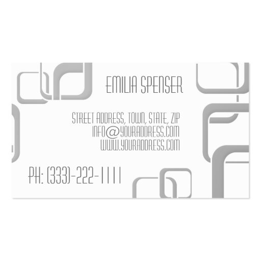White With Grey Cubes Eyelash Extensions Card Business Card Templates (back side)
