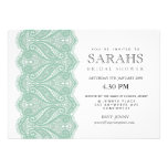 White with Mint Lace Bridal Shower Party Invite