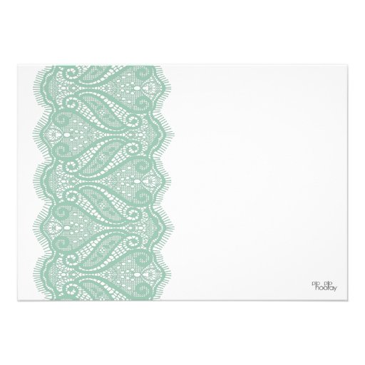 White with Mint Lace Bridal Shower Party Invite