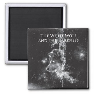 White Wolf and The Darkness square magnet