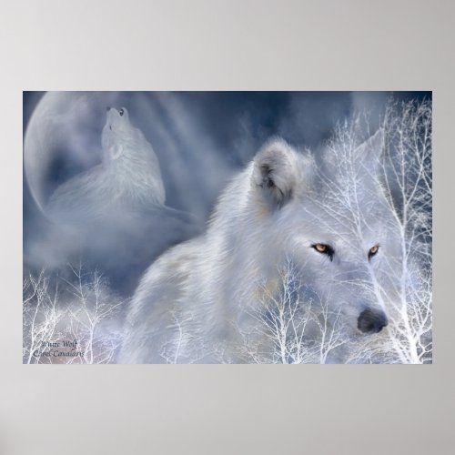 White Wolf Art Poster/Print zazzle_print