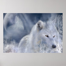 White Wolf Art Poster/Print