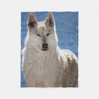 White Wolf Fleece Blanket