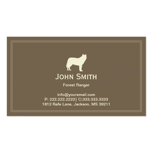 White Wolf Forest Ranger Business card