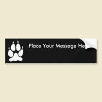 White Wolf Paw Print bumper stickers