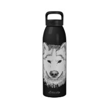 White Wolf Reusable Water Bottle