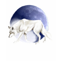 White Wolf with Half Moon T-Shirt
