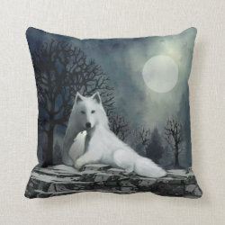White Wolf with Pup Pillow
