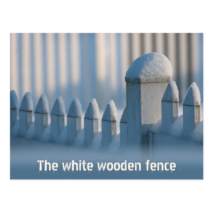 White wooden fence CC0684 Winter Sun Postcard