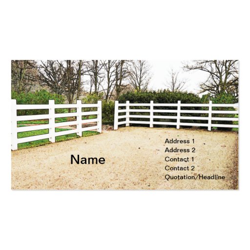white wooden post and rail fence business cards