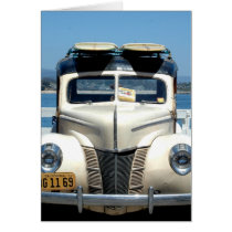 White woody with surfboards cards