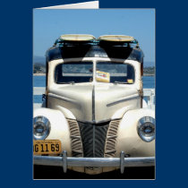 White woody with surfboards cards