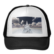 White xmas tree mesh hats