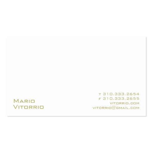 White XXVI Business Cards (front side)