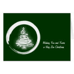 White Zen Christmas Tree Greeting Cards