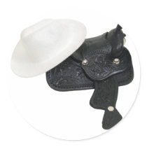 WhiteCowboyHatSaddle080509 stickers