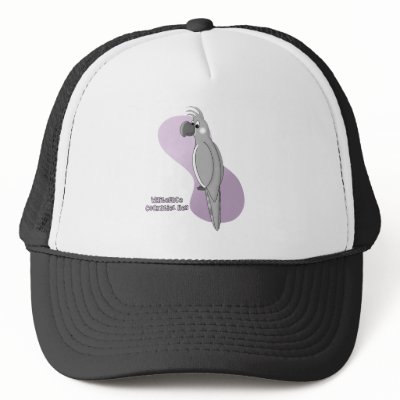 Whiteface Cockatiel Hen Mesh Hat by MenagerieMayhem
