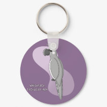 Whiteface Cockatiel Hen Keychain by MenagerieMayhem Whiteface Cockatiel Hen Keychain