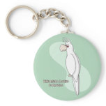 Whiteface Lutino Cockatiel Keychain