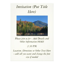 Whiteface Mountain over Little Cherrypatch Pond Personalized Invitation