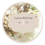whiteflower spice jar labels round sticker
