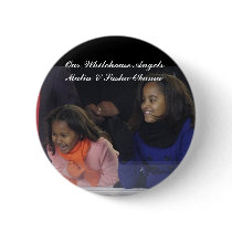 Whitehouse Angels Malia&Sasha Obama buttons