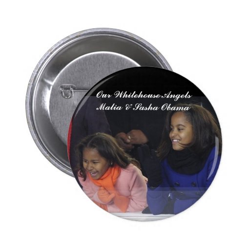 Whitehouse Angels Malia&Sasha Obama Pinback Buttons