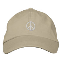 WhitePeace Sign Hat2 embroidered hats by BeachOfEden WhitePeace Sign Hat2 embroidered hats