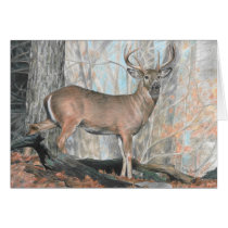 Whitetail Buck Blank Card by CarlaKurtArt Whitetail Buck Blank Card