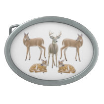 Whitetail Deer Family Belt Buckle