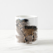 Whitetail deer in the field coffee mugs