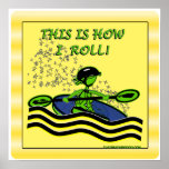 Whitewater Kayak Roll Poster
