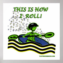 Whitewater Kayak Roll Posters