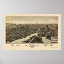 Whitewater, WI Panoramic Map - 1885 Print