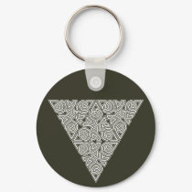 Whitework Triangle Knot Keychain