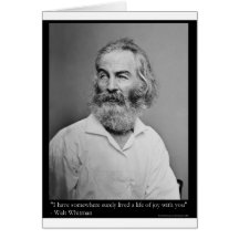 Whitman Life Of Joy Love Quote Gifts Tees Mugs Etc Greeting Card