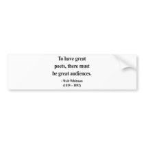 Whitman Quote 12a bumper stickers