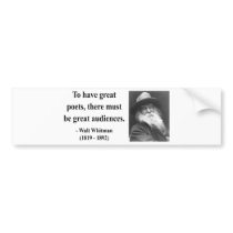Whitman Quote 12b Bumper Sticker