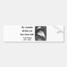 Whitman Quote 1b Bumper Stickers