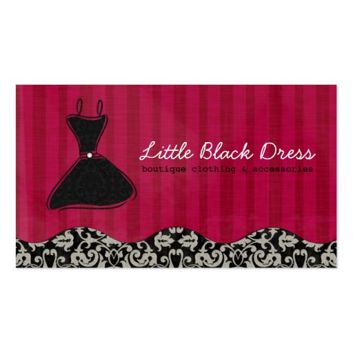 Whitney Black and Red Damask Chic Business Card