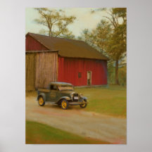 Whitter Sawmill Truck Oil Painting Standard Canvas Poster