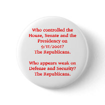 Who appears weak on Defense and Security? GOP buttons