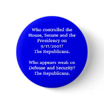 Who appears weak on Defense and Security? GOP buttons
