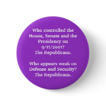 Who appears weak on Defense and Security? GOP buttons