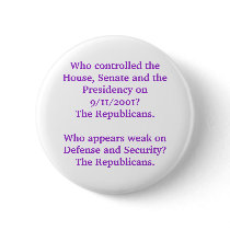 Who appears weak on Defense and Security? GOP buttons