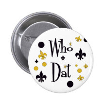 Who Dat's FUN in Black & Gold Buttons