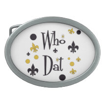 Who Dat's FUN Oval Belt Buckle