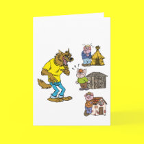 Wer hat Angst vor dem Big Bully Wolf? Grußkarte karten by Lioness_Graphics Wer hat Angst vor dem Big Bully Wolf? Grußkarte karten