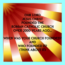 "Who founded your church? Think about it." Poster posters by Artists4God "Who founded your church? Think about it." Poster posters