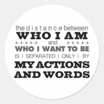 Who I Am Grey Round Sticker